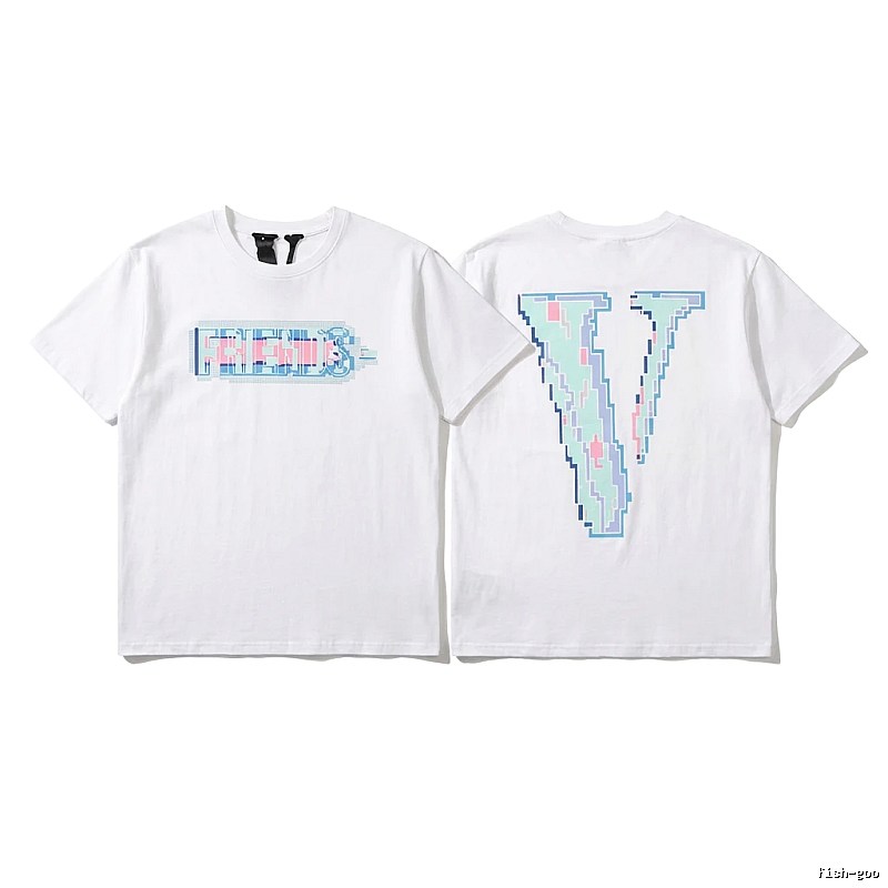 Vlone pixel - style white T - shirt