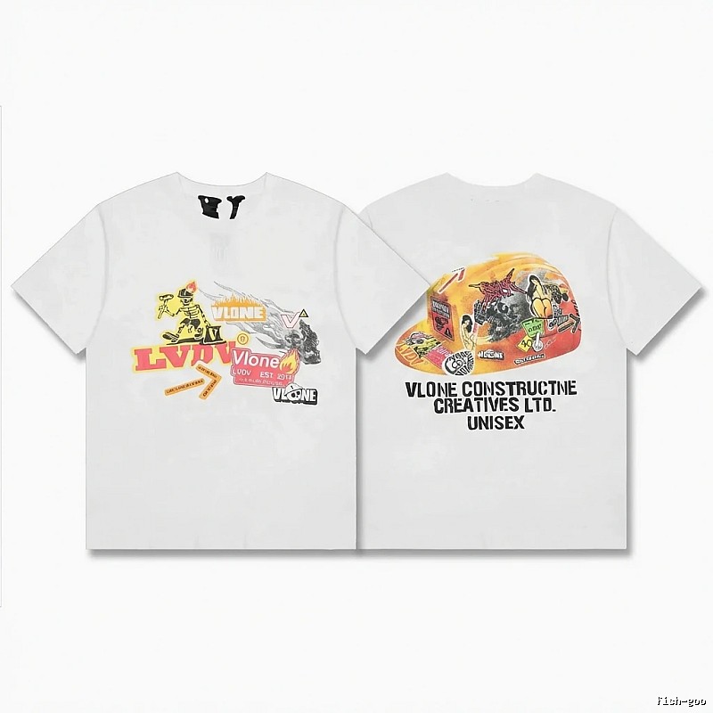 Vlone printed trendy white T-shirt