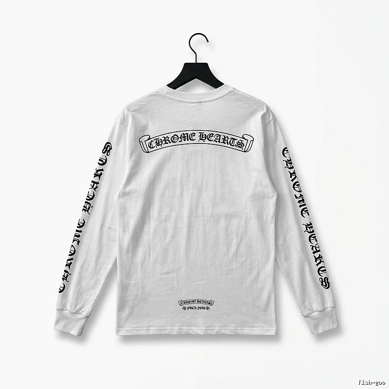 Chrome Hearts Gothic Style White Long-sleeved Shirt