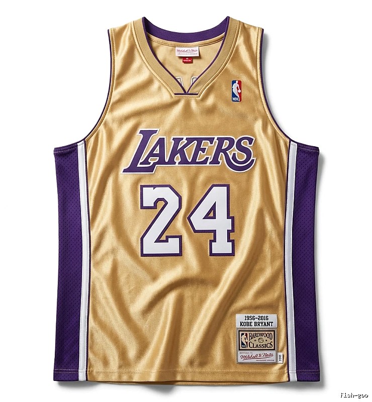 Kobe Lakers retro gold and purple jersey